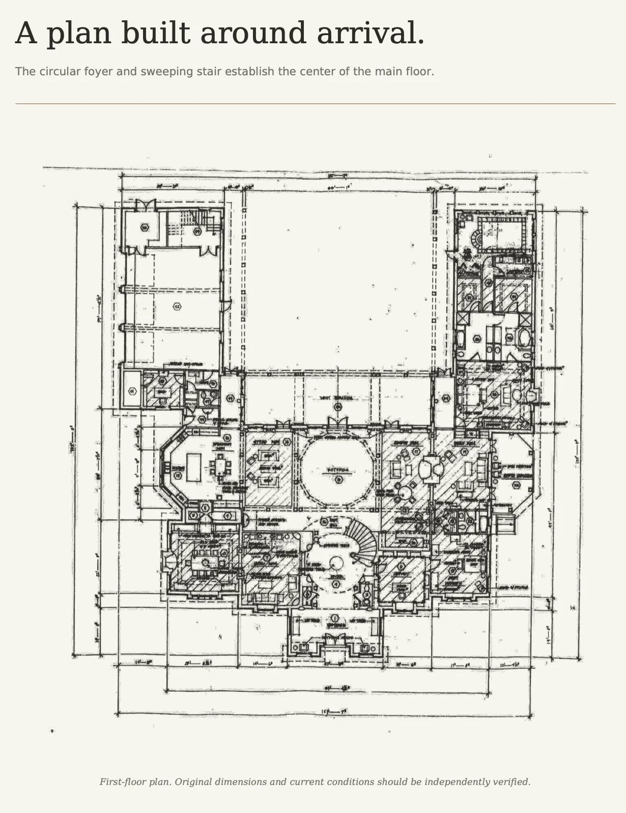 The main level architectural drawing