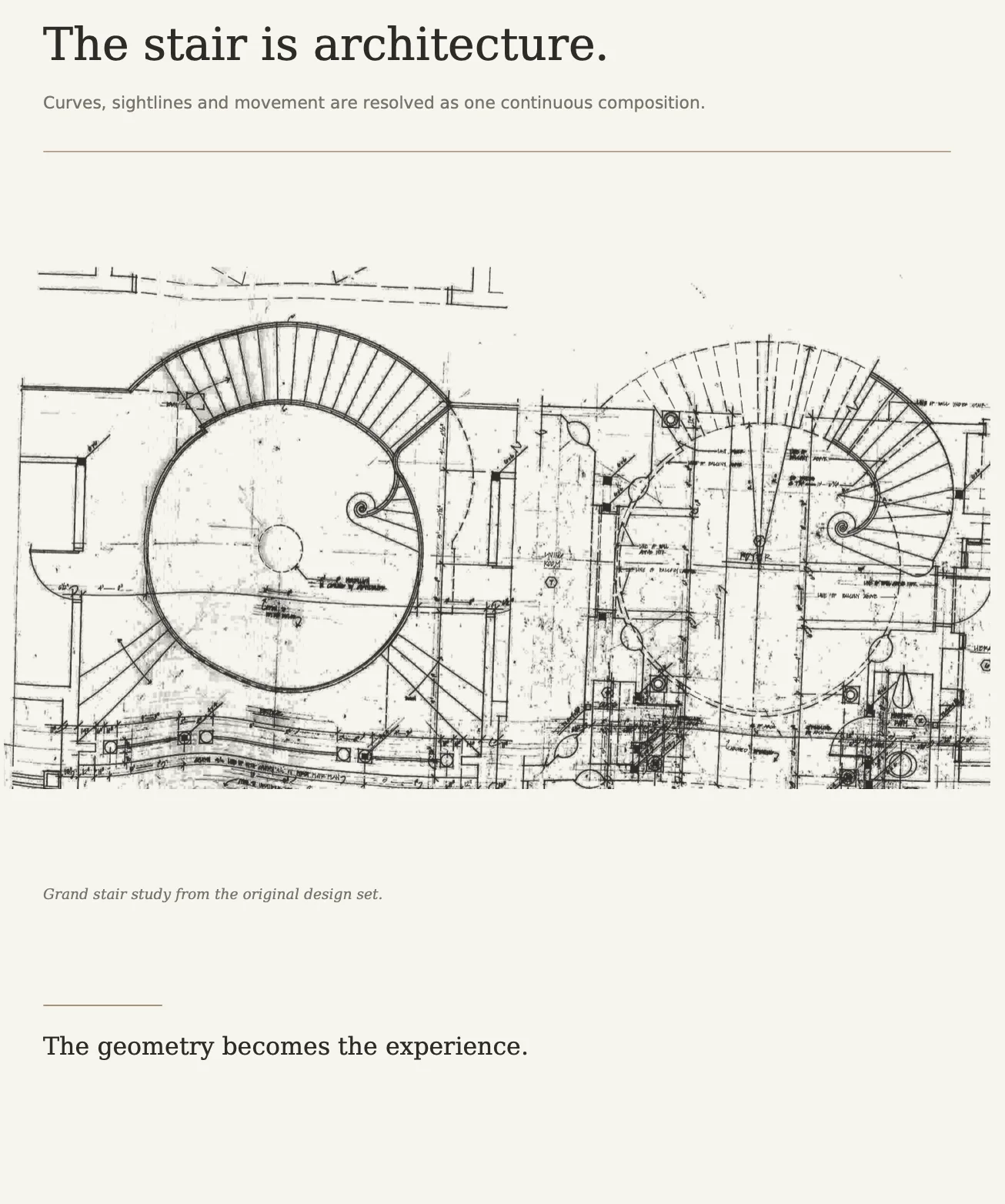 The grand stair architectural drawing